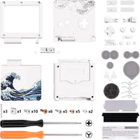 IPS Ready Upgraded eXtremeRate The Great Wave Custom Replacement Housing Shell for Gameboy Advance SP GBA SP – Compatible with Both IPS & Standard LCD – Console & Screen NOT Included