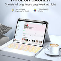 Funda con Teclado Harvopu para iPad 11" (A16) / iPad 10.ª Gen - Blanco