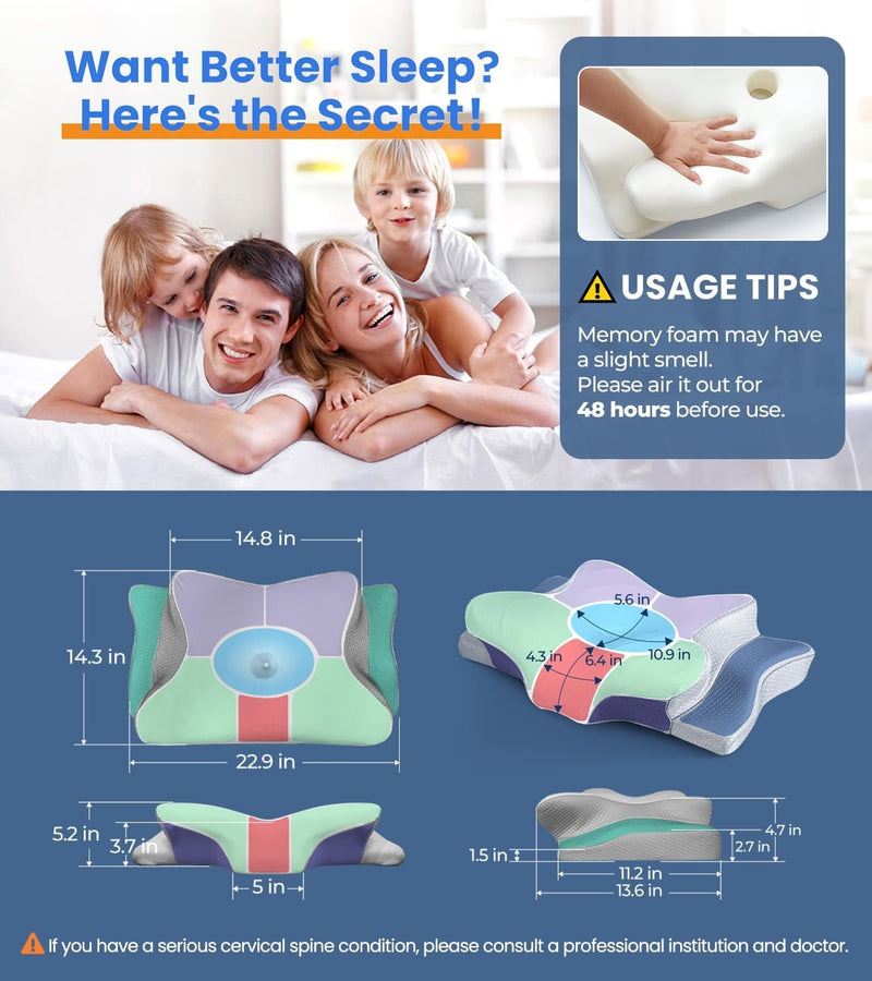 Cozyplayer Ultra Pain Relief Cooling Pillow for Neck Support