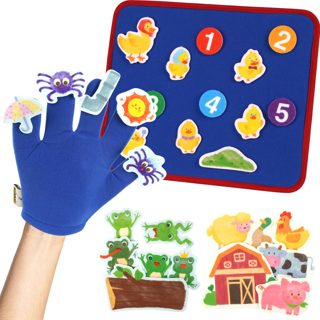 CHEFAN Felt Board with Finger Puppets for Toddlers, Storytelling Toy