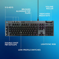 Logitech G915 X Wired Gaming Keyboard (Linear)- Black