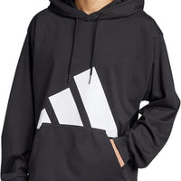 adidas Men's Essentials Big Logo Single Jersey Sportswear Hoodie, Black/White, Medium