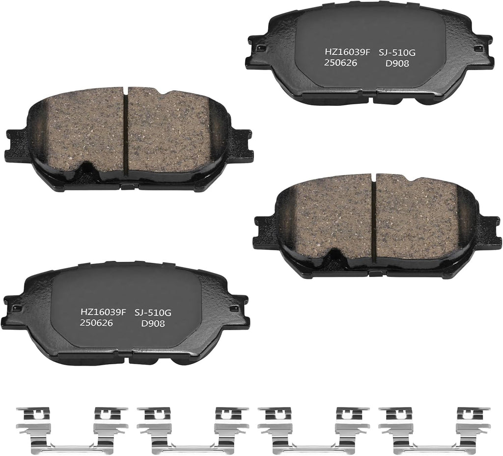 HECHENQICHE D908 Front Ceramic Brake Pads Kit Fit For Toyota Camry 2002-2006, For Lexus GS300 2006, For Lexus IS250 2009