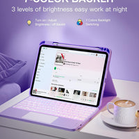 Funda con Teclado Harvopu para iPad 11" (A16) / iPad 10.ª Gen - Morado