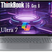 Lenovo ThinkBook 16 Gen 8 Business Laptop, 16" WUXGA IPS Display, Intel Core Ultra 7 255H, 32GB DDR5 RAM, 1TB PCIe SSD, Fingerprint Reader, Copilot AI PC Office 365 for Web, Arctic Grey Windows 11 Pro