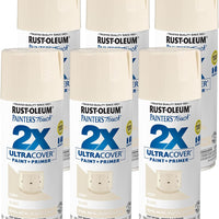 Rust-Oleum 334035-6PK Painter's Touch 2X Ultra Cover Spray Paint, 12 oz, Gloss Ivory, 6 Pack