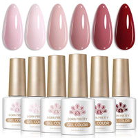 Born Pretty Nude Gel Nail Polish,Nude Pink Red Skin Tone Natural Colors