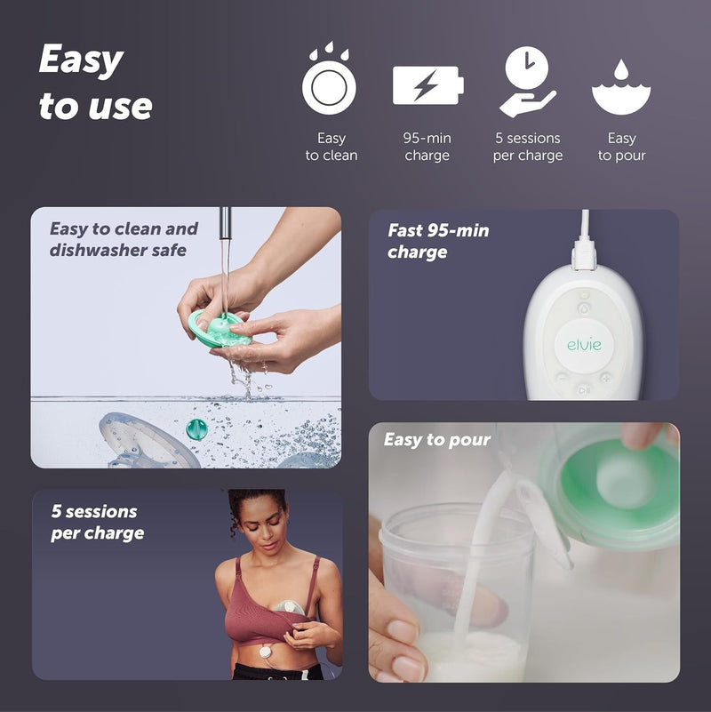 Elvie Stride Hospital-Grade, App-Controlled Breast Pump
