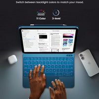Funda con Teclado typecase Edge para iPad 11" (A16) / 10.ª Gen - Azul Pacífico