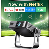 【Officially-Licensed APP & Native 1080P】Thinnest 1.81" Smart Mini Projector Lens with WiFi and Bluetooth, Auto Focus & Keystone Portable Outdoor Projector, VOPLLS 4K Home Movie Projector Lens