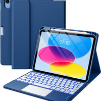 Funda con Teclado Harvopu para iPad 11" (A16) / iPad 10.ª Gen - Azul Marino