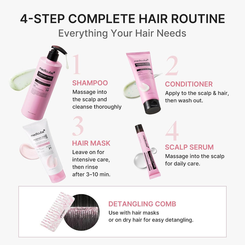 medicube Rosemary PDRN Glass Hair Set, Full-Size Gift Kit for a Fuller Look