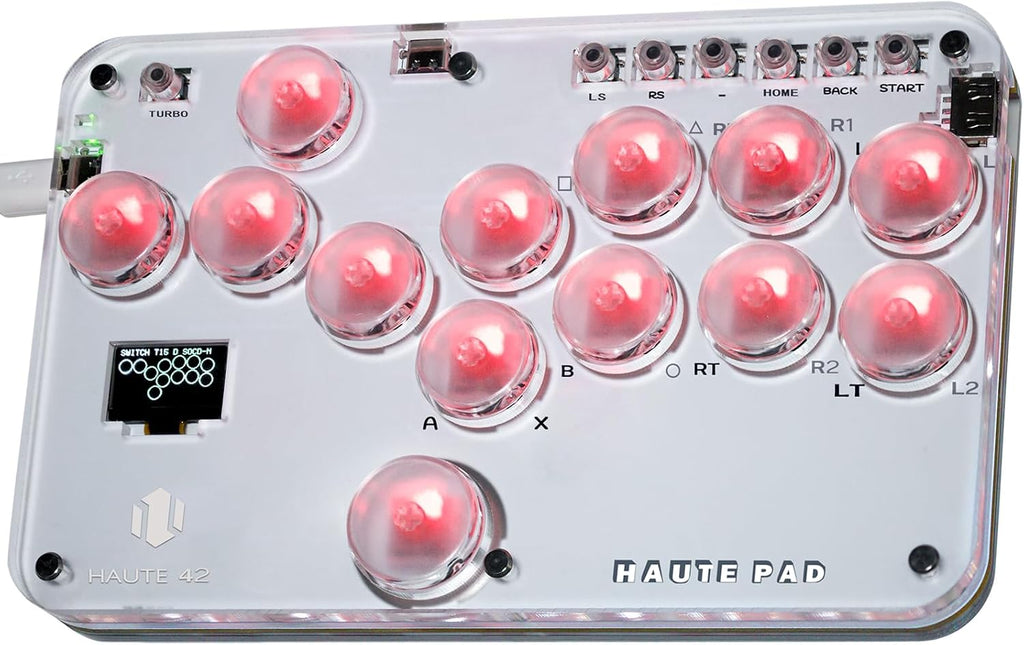 Haute42 S13 13-Key Leverless Arcade Stick, RGB Fighting Game Controller