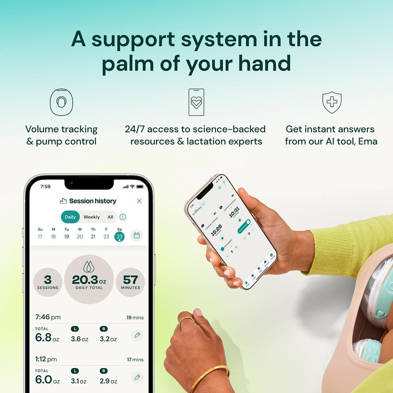 Willow Go Extractor de Leche Manos Libres con 15 Niveles y App