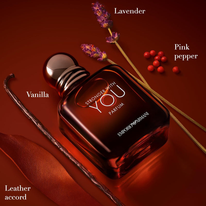 Armani Beauty - Stronger With You - Perfume - Colonia para Hombre - Fragancia Ambar y Amadeirada - Notas de Ron, Bergamota, Lavanda, Cedro y Vainilla