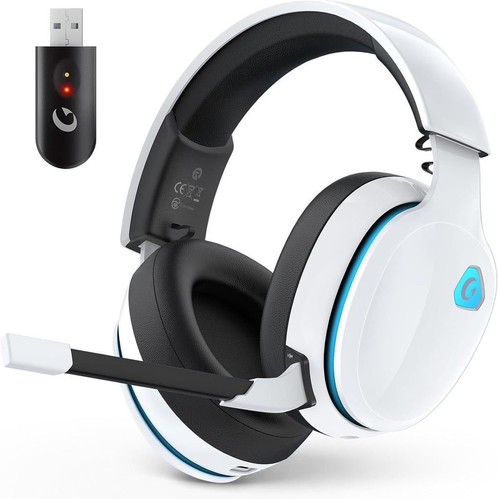 AOC 2.4GHz Wireless Gaming Headset for PS5, PS4, PC, Switch, 45Hr, White
