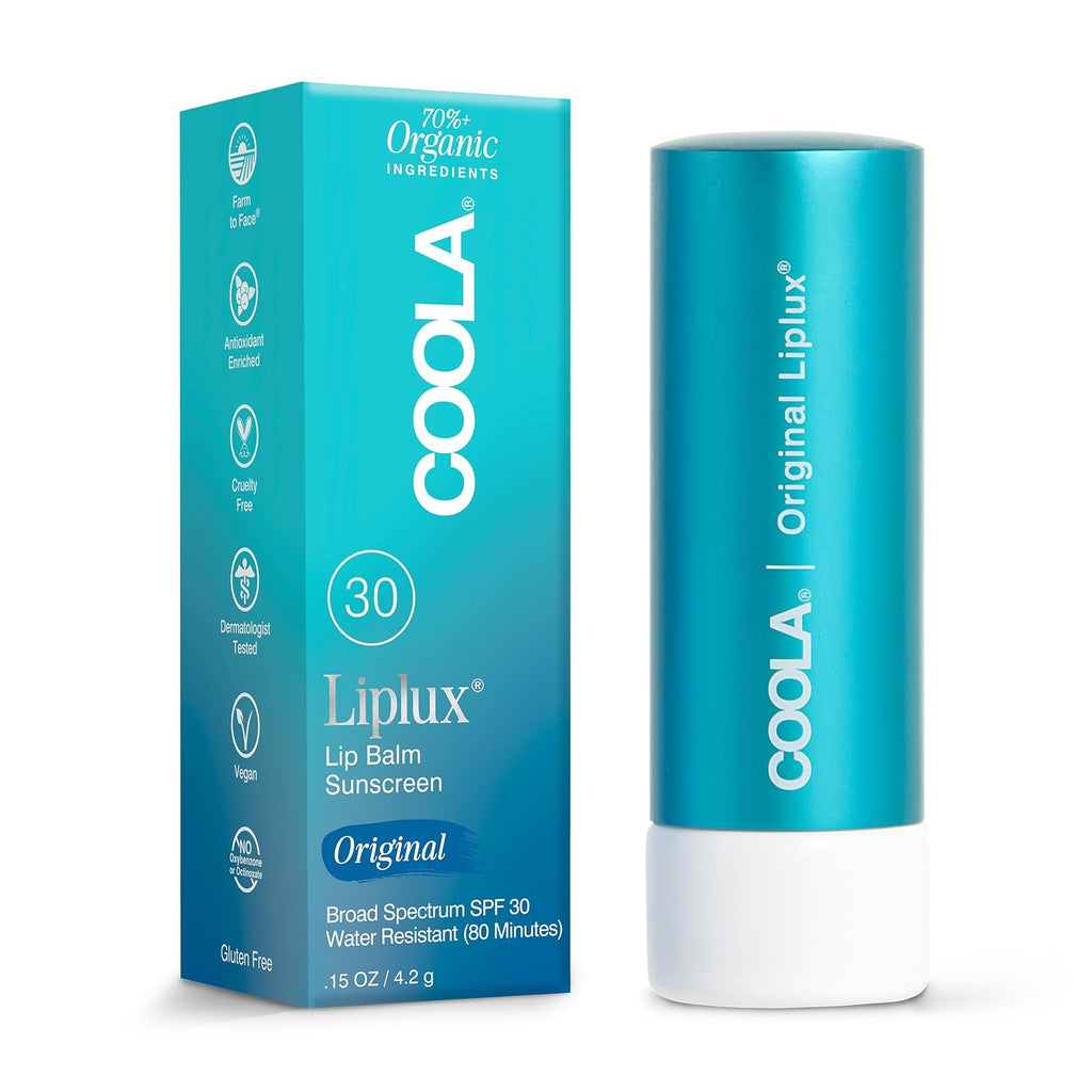 COOLA Liplux SPF 30, Organic Lip Balm Sunscreen, 0.15 oz
