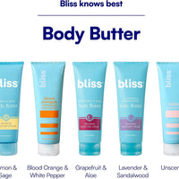 Bliss Mantequilla Corporal de Limón y Salvia - Aroma Icónico con Manteca de Karité y Aceite de Coco para Hidratación Máxima de Larga Duración - Loción Corporal para Piel Suave y Tersa - Vegana y Libre