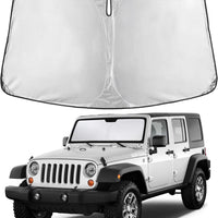 EcoNour Windshield Sunshade for Jeep Wrangler Rubicon Sahara 1997-2016 2017