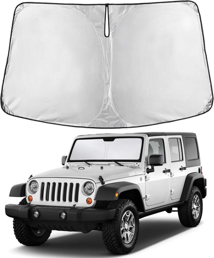 EcoNour Windshield Sunshade for Jeep Wrangler Rubicon Sahara 1997-2016 2017