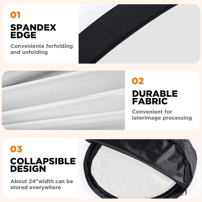 Hahawalker Portable Chromakey Black/White Backdrop with Stand,59 * 39 inch Pop Up Collapsible Backdrop,Foldable Black&White Screen 2 in 1 Backscreen for Photo and Video Shooting,Gaming (Black & White)