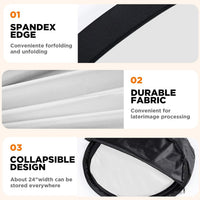 Hahawalker Portable Chromakey Black/White Backdrop with Stand,59 * 39 inch Pop Up Collapsible Backdrop,Foldable Black&White Screen 2 in 1 Backscreen for Photo and Video Shooting,Gaming (Black & White)