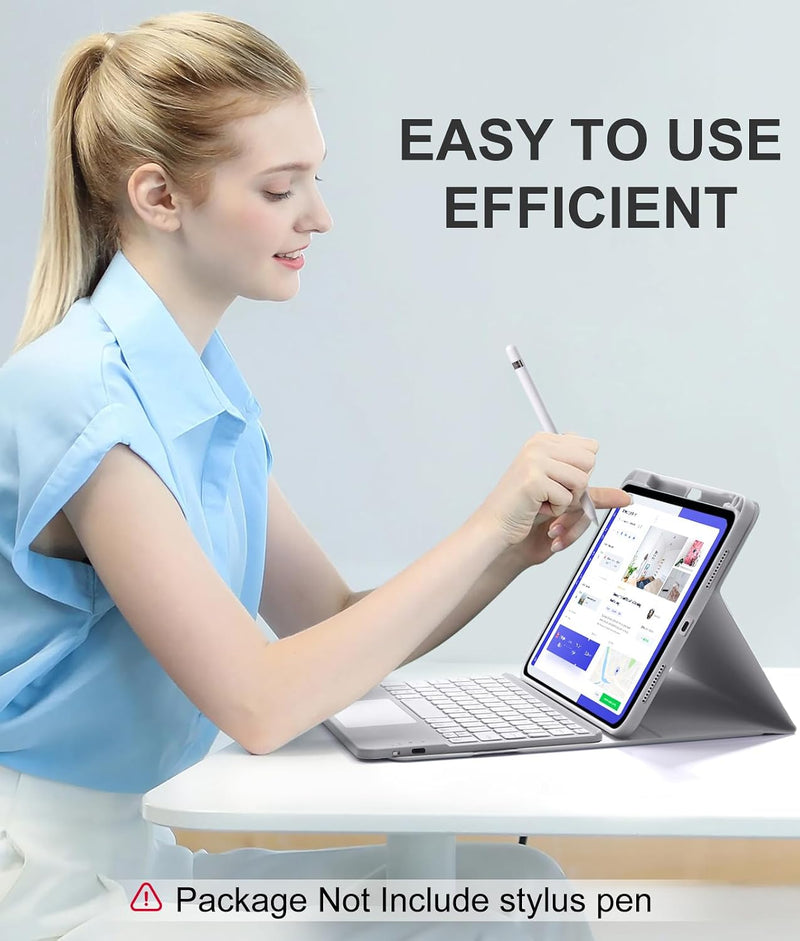 Funda con Teclado Harvopu para iPad 11" (A16) / iPad 10.ª Gen - Gris
