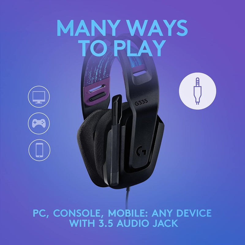 Logitech G335 - Wired Gaming Headset with Flip-to-Mute Mic, 3.5mm