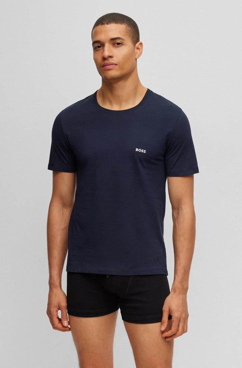 Pack 3 BOSS Men's Logo Embroidered Cotton Tee