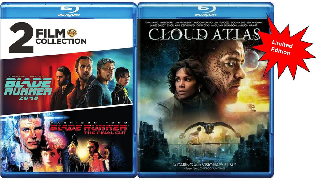 Blade Runner 2049 + Blade Runner Final Cut Harrison Ford & Cloud Atlas Blu-ray Bundle | 3-Movie Sci-Fi Collection | Final Cut & 2049 | Action Adventure Warner Bros