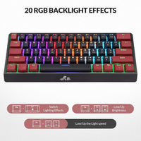 Rii RK806 60% Mechanical Gaming Keyboard 61 Keys
