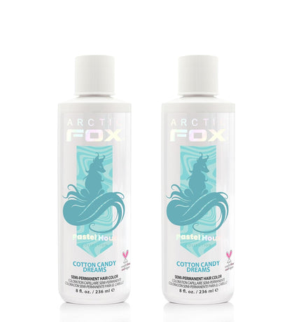 ARCTIC FOX Semi-Permanent Hair Dye Cotton Candy Dreams - Vegan - 2 x 8 oz