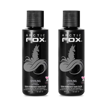 ARCTIC FOX Semi-Permanent Dye Sterling - Vegan Ammonia-Free - 2x4 fl oz