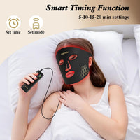 Visita la tienda de YOEYOU Terapia de luz roja para cara, máscara facial LED infrarroja, terapia de luz, 4 ondas de luz con 850 nm de infrarrojo cercano, máscara de terapia de luz roja recargable port