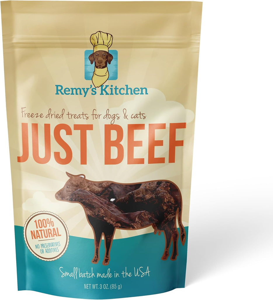 Remy’s Kitchen Freeze Dried Dog & Cat Treats – Beef, Single Ingredient, All-Natural, USA Sourced, Human-Grade, Grain-Fre