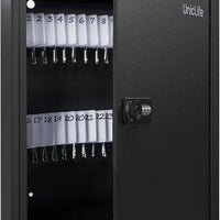 Uniclife 60 Position Slotted Key Cabinet with Combination Lock Resettable Black Digital Security Storage Box Steel Key O