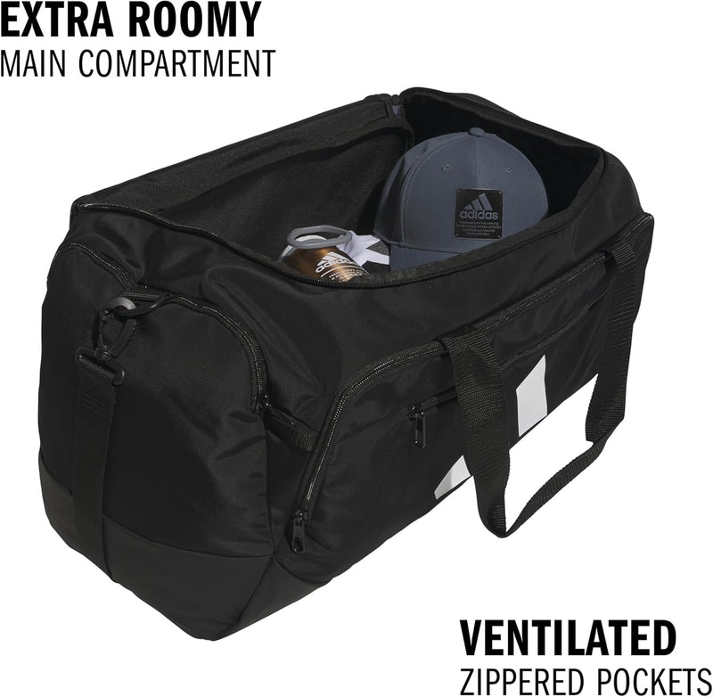 Adidas Defender 5 Duffel Bag for Sports, Gym and Travel, Black, OSFA