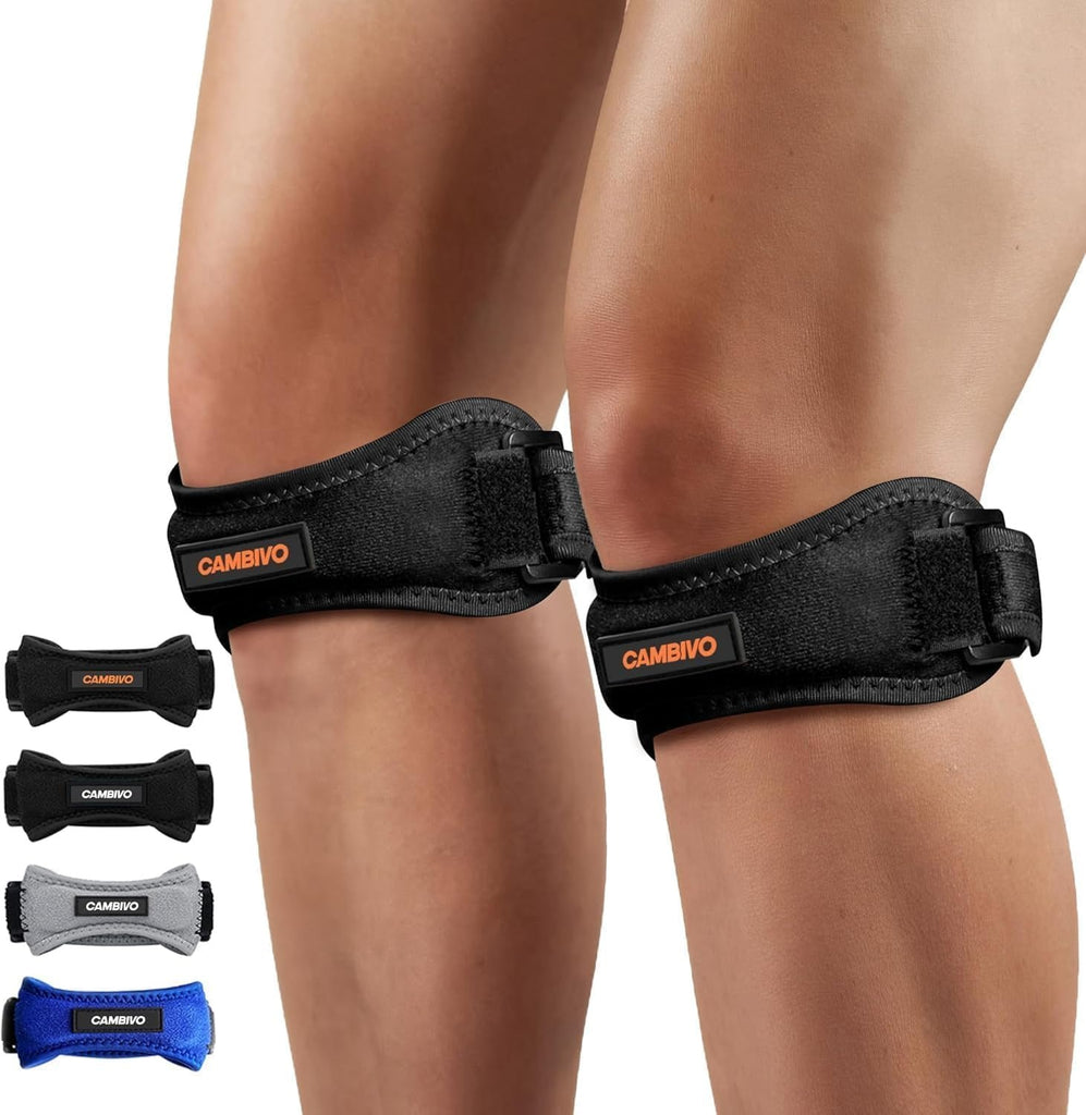 CAMBIVO 2 Pack Patella Tendon Knee Straps, Knee Brace for Women