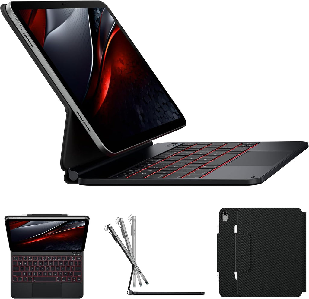 Funda con Teclado typecase Edge para iPad 11" (A16) / 10.ª Gen - Fibra de Carbono