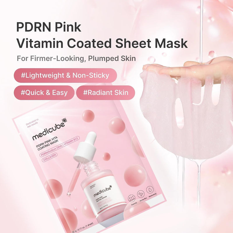 medicube Perfect Mask Mode Duo: Máscara recubierta PDRN Vita y Booster Pro X2 Rosa
