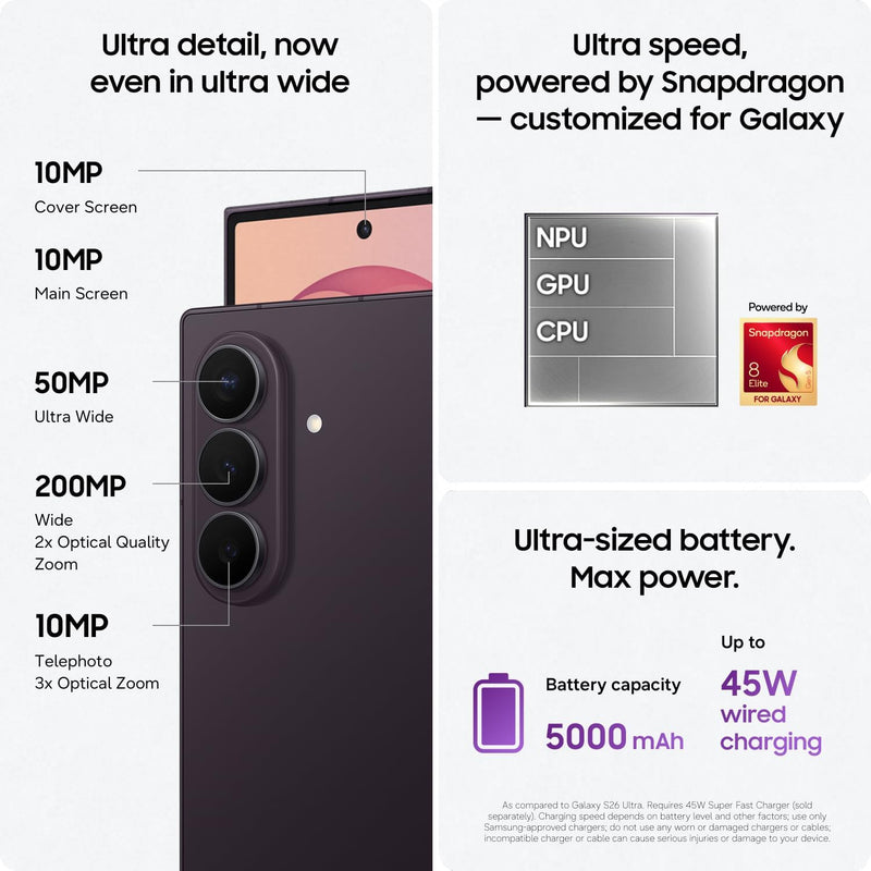 Samsung Galaxy Z Fold8 Ultra 5G 256GB - Violeta Sombra (Desbloqueado)