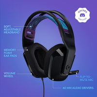 Logitech G335 - Wired Gaming Headset with Flip-to-Mute Mic, 3.5mm