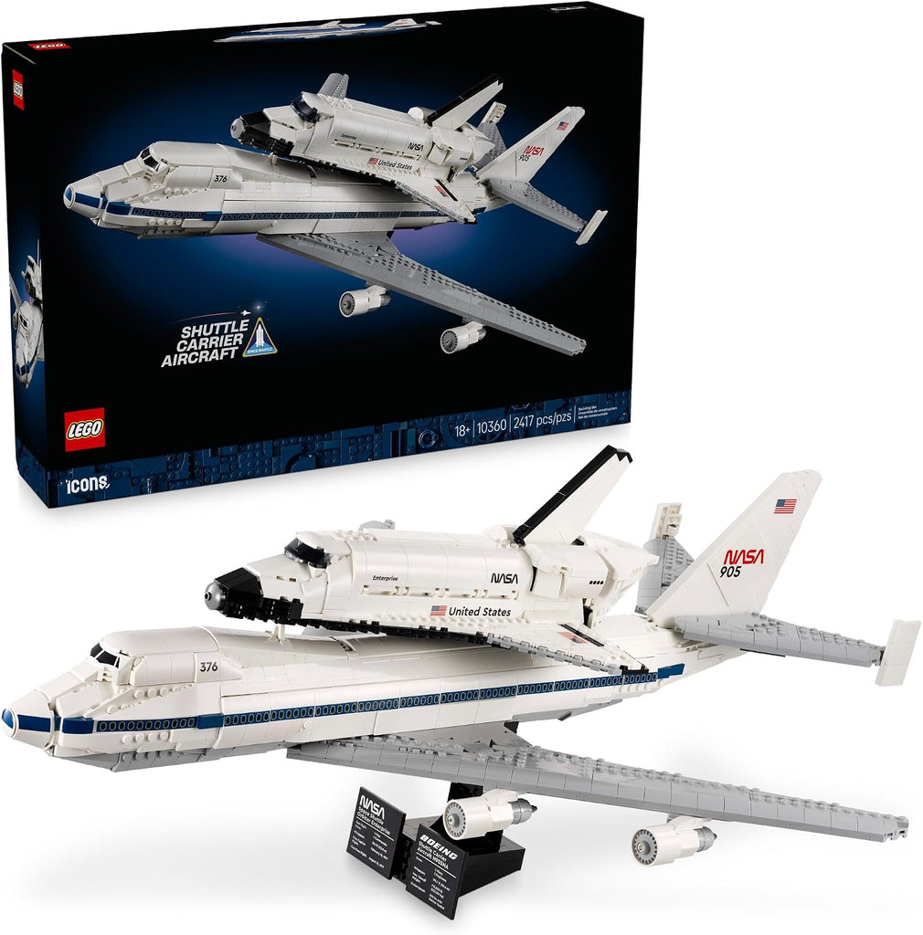 LEGO Icons Shuttle Carrier Aircraft Building Set for Adults - Spaceship & Airplane Model Kit for Adults, Ages 18+ - Air & Space Decor - Gift for Birthdays - 10360