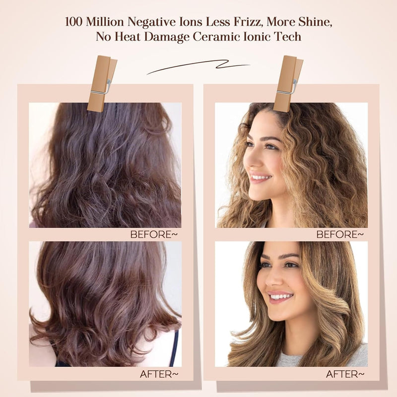Cepillo Secador de Viaje 2 en 1, Mini Cepillo de Aire Caliente de Doble Voltaje 110V-240V, Hair Trends Nano Titanium de 2 Pulgadas Secador de Cabello y Estilizador Voluminizador de Un Solo Paso Forma