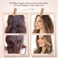 Cepillo Secador de Viaje 2 en 1, Mini Cepillo de Aire Caliente de Doble Voltaje 110V-240V, Hair Trends Nano Titanium de 2 Pulgadas Secador de Cabello y Estilizador Voluminizador de Un Solo Paso Forma