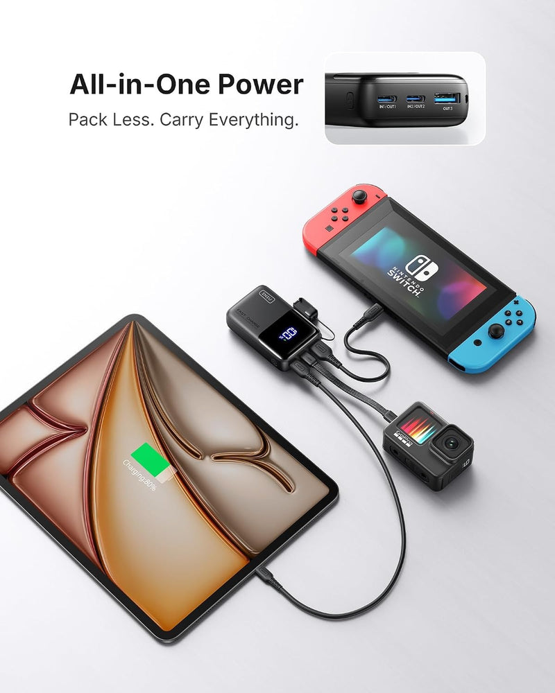 INIU Mini Portable Charger, Small 10000mAh 45W Fast Charging Power Bank