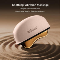 ZDEER GS5 - Herramienta de escultura facial eléctrica de latón Gua Sha con vibración, masajeador facial para mujer, terapia de luz roja LED para cuello y cara, dispositivo de reafirmación de la piel,