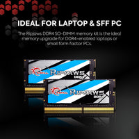 G.SKILL Ripjaws DDR4 SO-DIMM Series DDR4 RAM 32GB (2x16GB) 3200MT/s CL22-22-22-52 1.20V Unbuffered Non-ECC Notebook/Laptop Memory SO-DIMM (F4-3200C22D-32GRS)