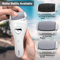 PRITECH Removedores de callos eléctricos recargables, herramientas electrónicas portátiles de pedicura, kit de eliminación de callos eléctrico, cuidado profesional de pies Pedi perfecto para piel seca