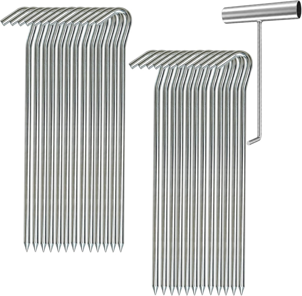 OK5STAR Metal Tent Stakes Heavy Duty 9 Inch 25 Pcs with Puller Tool
